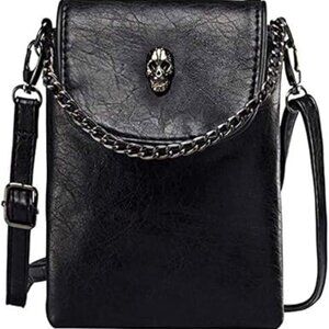 Skull Crossbody Bag Purse Leather Handbag Punk Goth‎ Shoulder Bag Rock